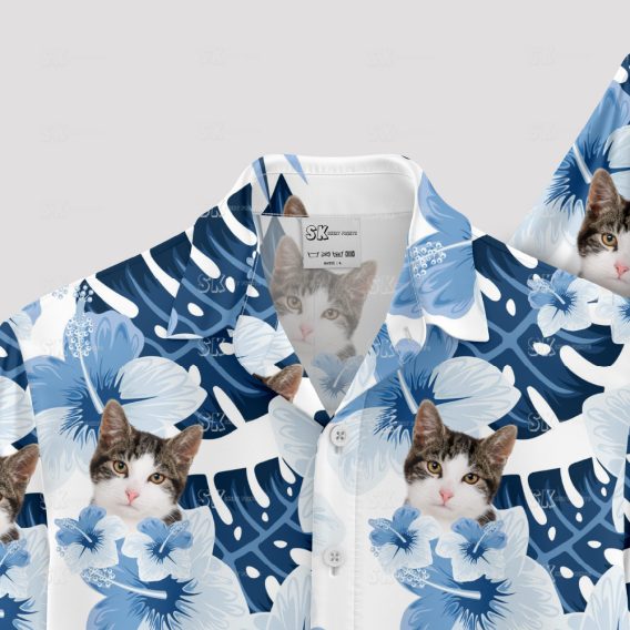 Custom taco cat Hawaiian shirt with cat face print for vacations