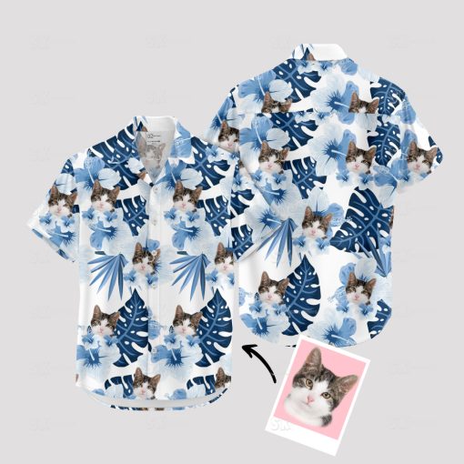 Custom taco cat Hawaiian shirt with cat face print for vacations