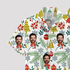 Tropical Christmas shirt with surfing Santa in Hawaiian theme