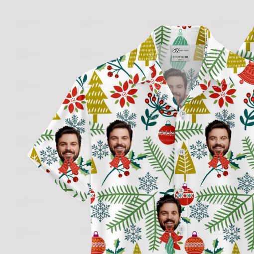 Tropical Christmas shirt with surfing Santa in Hawaiian theme