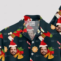 Women's tropical Christmas shirt with Santa Claus Hawaiian design