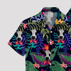 colorful cattle hawaiian shirt with cow print design for summer