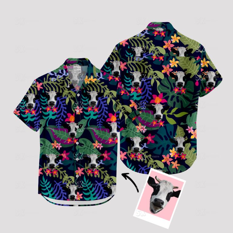 Cattle Hawaiian Shirt Custom Photo Cow Print Design for Farm Lovers