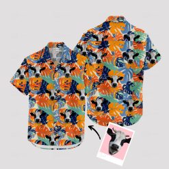 Colorful cow print Hawaiian shirt featuring playful cow patterns