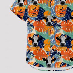 Colorful cow print Hawaiian shirt featuring playful cow patterns
