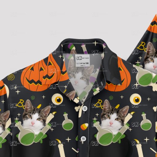 custom cat halloween hawaiian shirt with unique spooky design