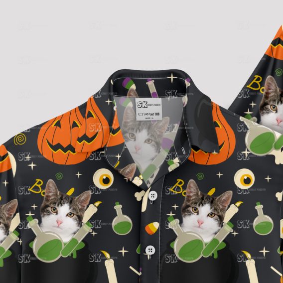 custom cat halloween hawaiian shirt with unique spooky design