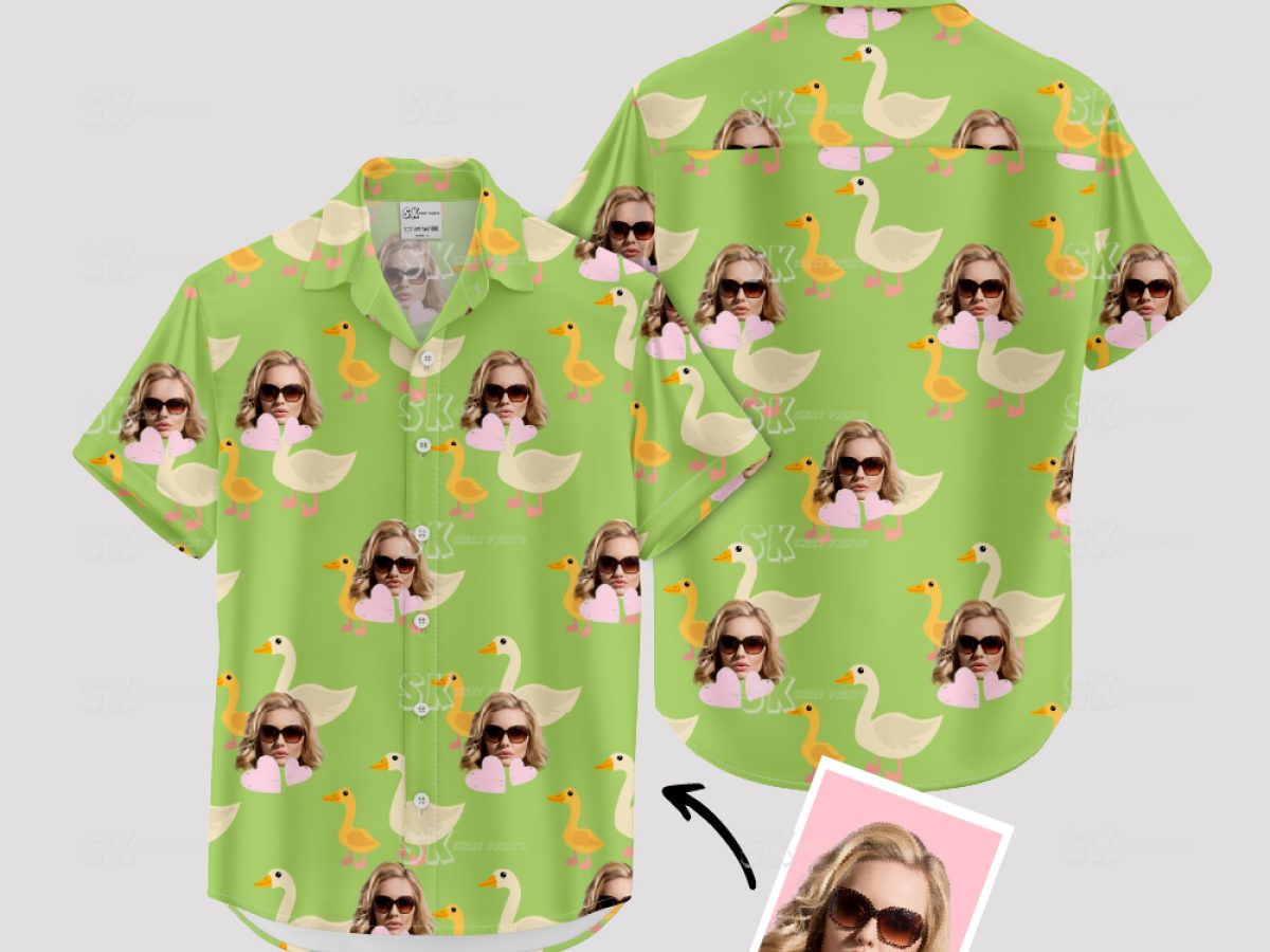 All Over Print Valentine Heart Custom Text Shirt, Custom Photo Text Tee, Personalized Hawaiian Shirt