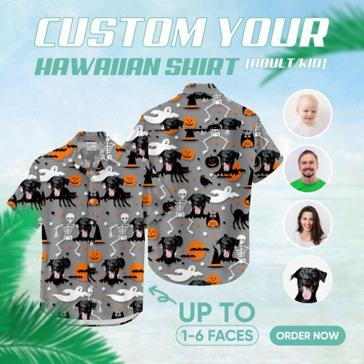 Halloween aloha shirt featuring spooky and fun Hawaiian design