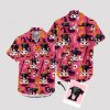 halloween themed hawaiian shirt with spooky and tropical designs