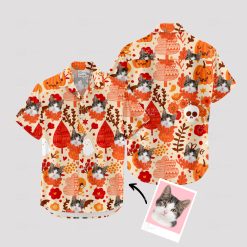 women's halloween hawaiian shirt with spooky and fun design