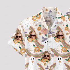 Halloween Hawaiian shirt for women with floral and custom design