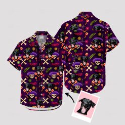 Halloween tiki Hawaiian shirt with spooky funny design