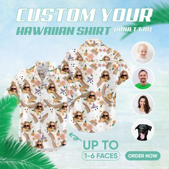women's halloween hawaiian shirt with floral pattern