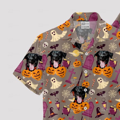 Men Halloween Hawaiian shirt with spooky and funny print design
