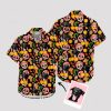 mens halloween hawaiian shirt with spooky themed design
