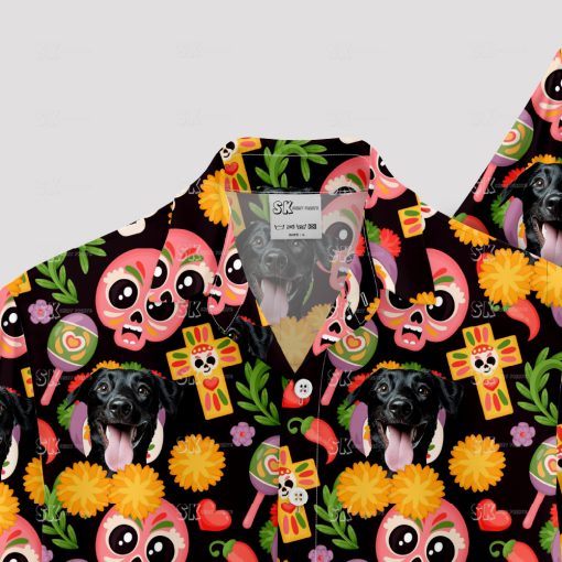 mens halloween hawaiian shirt with spooky themed design