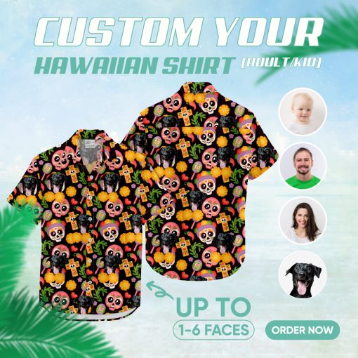 mens halloween hawaiian shirt with spooky themed design