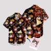 Mens Hawaiian Halloween shirt with spooky patterns for parties