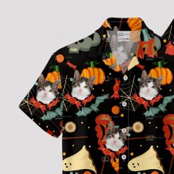 Mens Hawaiian Halloween shirt with spooky patterns for parties