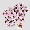 Pink Hawaiian shirt for women, perfect for Halloween parties