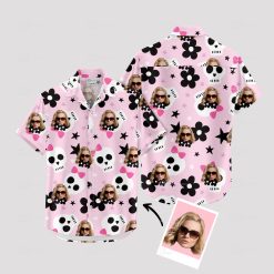 Pink Hawaiian shirt for women, perfect for Halloween parties