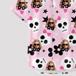 Pink Hawaiian shirt for women, perfect for Halloween parties
