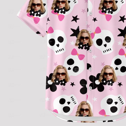 Pink Hawaiian shirt for women, perfect for Halloween parties