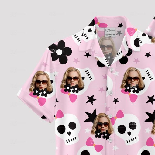 Pink Hawaiian shirt for women, perfect for Halloween parties