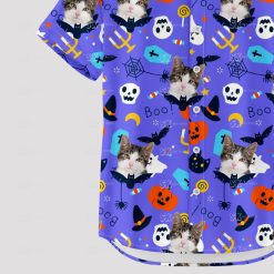 Purple Hawaiian shirt with Halloween theme and funny design