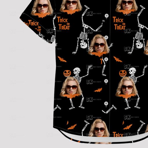 Vintage womens Hawaiian shirt with Halloween themed design