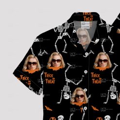 Vintage womens Hawaiian shirt with Halloween themed design