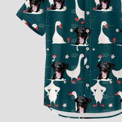 Custom dog face Hawaiian shirt with ducks and mushrooms design