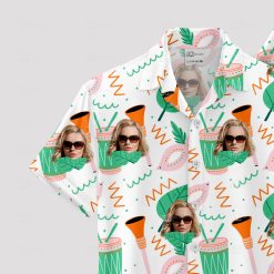 women's Hawaiian shirt with vibrant sunglasses and tropical patterns