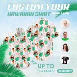 women's Hawaiian shirt with vibrant sunglasses and tropical patterns