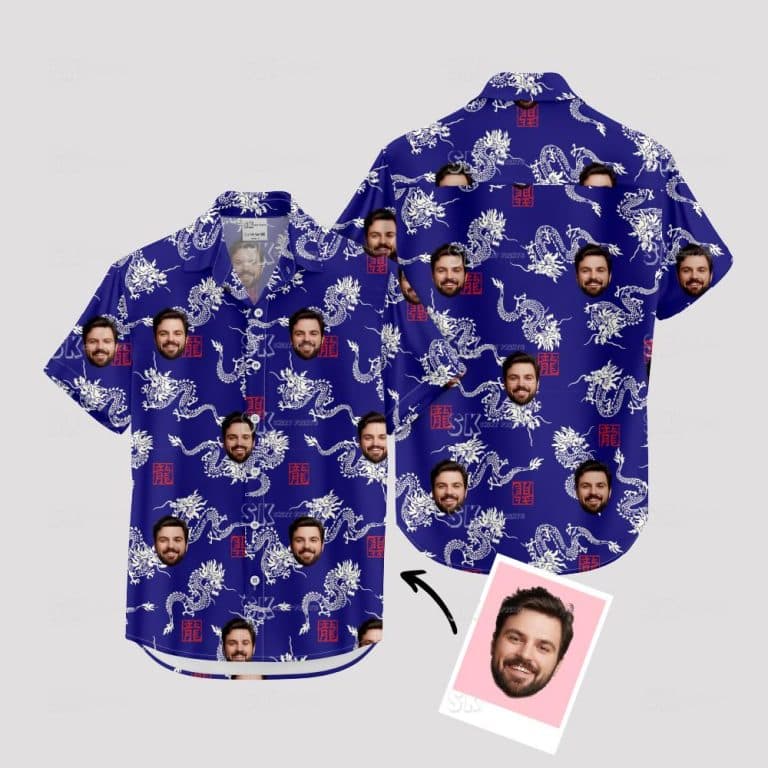 Custom Hawaiian Shirts with Unique Face & Dragon Design – Stand Out Style