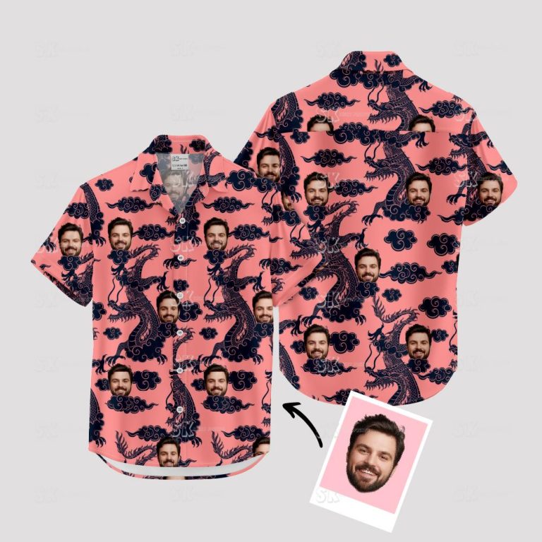 Custom Hawaiian Shirts – Unique Dragon & Face Pattern for Standout Style