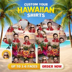hawaiian costume for couples with faces sunglasses hearts tropical beach