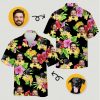 Custom Hawaiian shirts with dog, hibiscus, plumeria, pineapples, faces