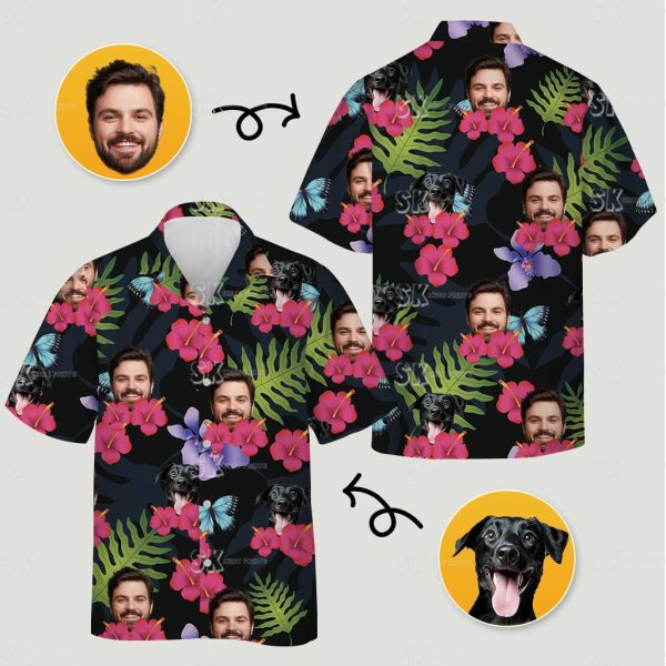 Hawaiian Shirt with Face | Custom Photo Gift Shirt