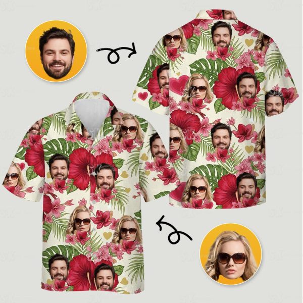 Matching Hawaiian Outfits for Couples | Custom Faces