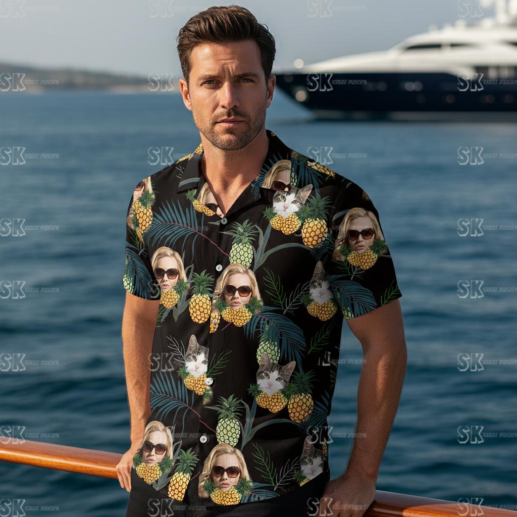 Women's plus size Hawaiian shirts in various tropical prints and sizes displayed on models