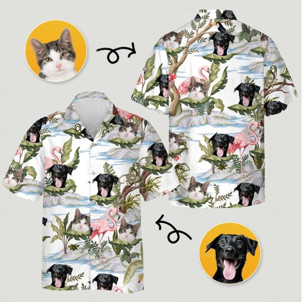 Custom Cat Hawaiian Shirt All Over HD Photo Print Tropical
