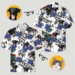 Ford bronco hawaiian shirt featuring cat dog images speed text number 10 stars lightning bolts