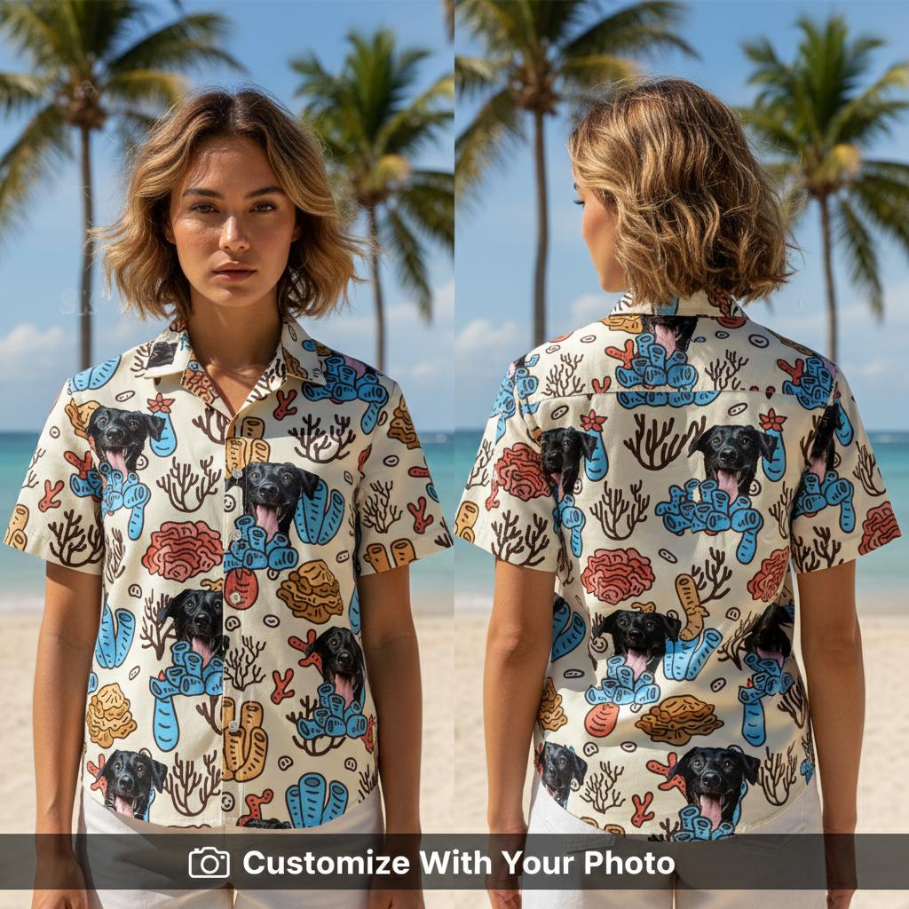 SpongeBob Hawaiian Shirt Custom Photo Print Beach Party Cartoon Design - spongebob hawaiian shirt