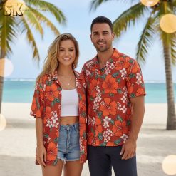 Battleship hawaiian shirt featuring navy warship designs and tropical patterns with size specifications