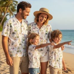 Cocktail Hawaiian shirt collection showing multiple color options of tropical drink pattern shirts for men