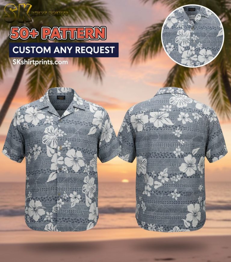 Cooke Street Hawaiian Aloha Shirt – Reverse Print Hibiscus Cotton Casual Shirt for Men