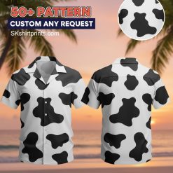 Man wearing cow print shirt mens Hawaiian style outdoors lifestyle setting