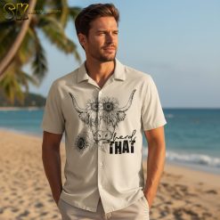 Multiple cow pattern Aloha shirts displayed side by side showing various cow designs and colors